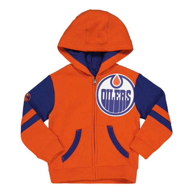 NHL Kids Toddler Edmonton Oilers Face Off Full Zip Fleece Hoodie HK5T1BCBWF22 OIL 01