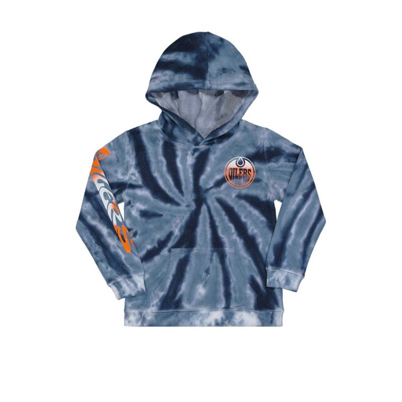 NHL Kids Toddler Edmonton Oilers Malibu Tie Dye Fleece Pullover Hoodie HK5T1FEJK OIL 1