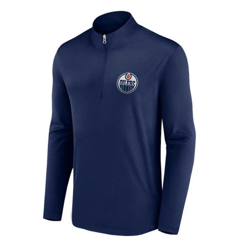 NHL Men s Edmonton Oilers Long Sleeve 1 4 Zip NHXX0AIMJQPP1CA 41NVY 01