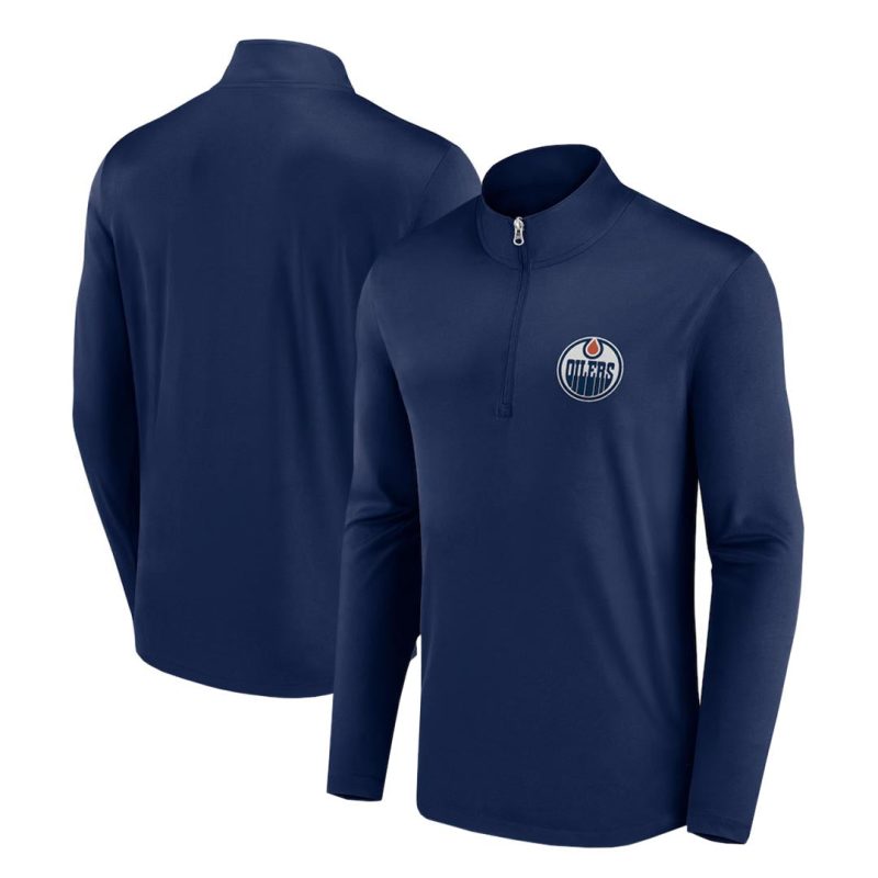 NHL Men s Edmonton Oilers Long Sleeve 1 4 Zip NHXX0AIMJQPP1CA 41NVY 03