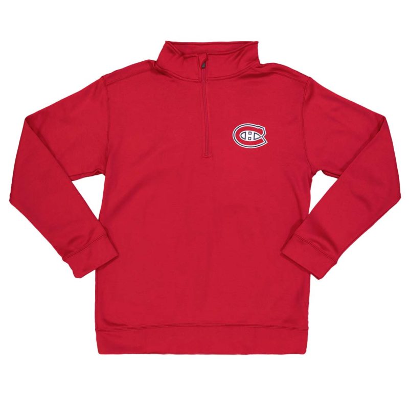 NHL Men s Montreal Canadiens 1 4 Zip Long Sleeve Sweaters NHXX09UMJQPP1CA 62RED 01