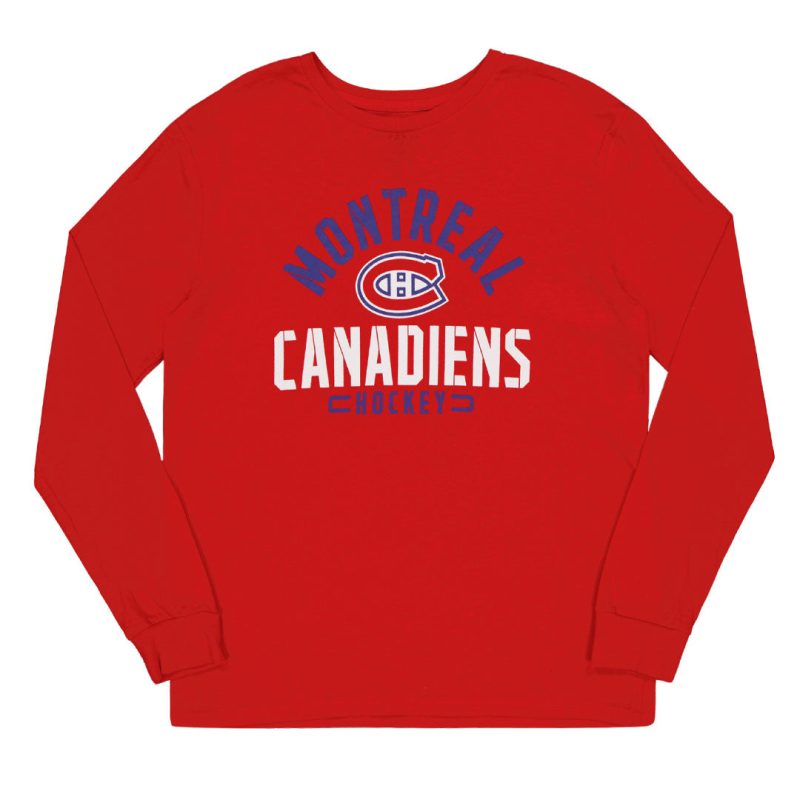 NHL Men s Montreal Canadiens Battle Arc Long Sleeve T Shirt NHXX0QYMLCHA1WC 62RED 01