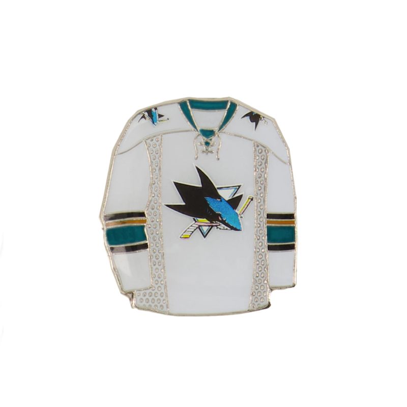 NHL SanJoseSharksJerseyPin White SHAJEH 01