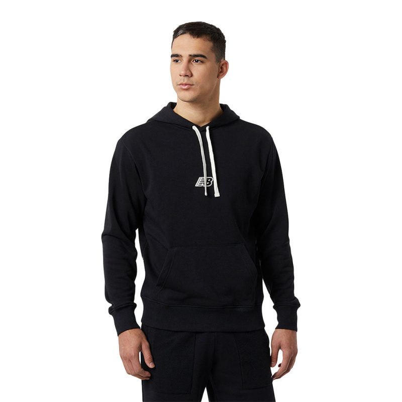 New Balance Men s Essentials Logo Fleece Hoodie MT23511 BK 02