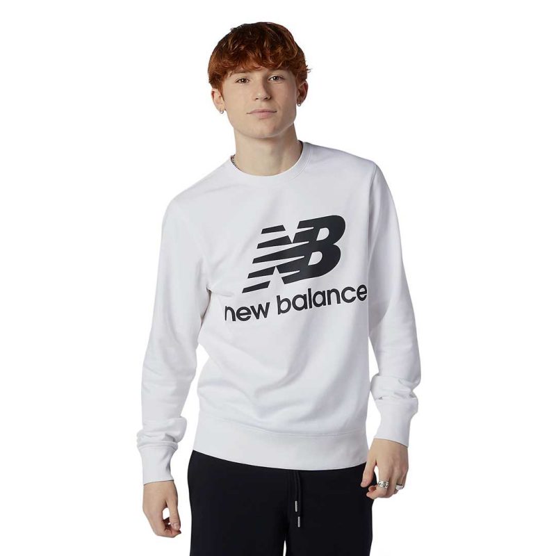 New Balance Men s Essentials Stacked Logo Sweatshirt MT03560 WT 02