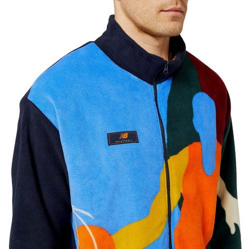 New Balance Men s Hoops Abstract Polar Fleece Jacket MJ23584 ECL 3