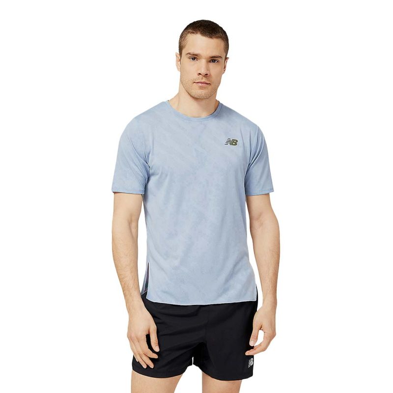 New Balance Men s Q Speed Jacquard Short Sleeve T Shirt MT23281 LAY 2