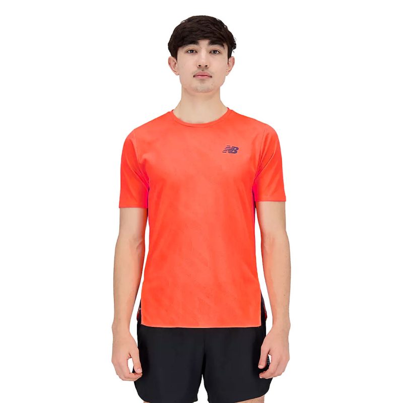 New Balance Men s Q Speed Jacquard Short Sleeve T Shirt MT23281 NDF 02