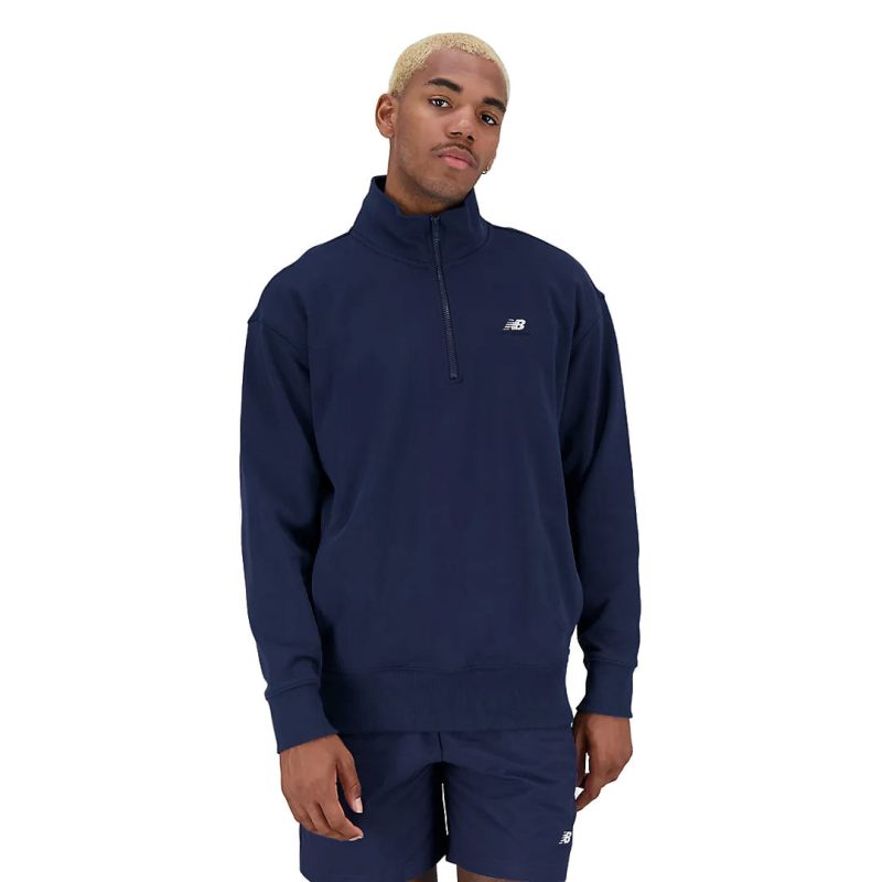 New Balance Men s Remastered French Terry 1 4 Zip Pullover MT31501 NNY 02