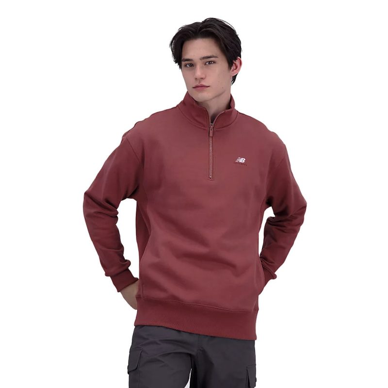 New Balance Men s Remastered French Terry 1 4 Zip Pullover MT31501 WAD 02