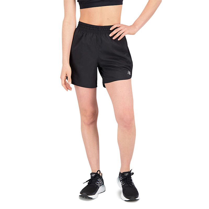 New Balance Women s Accelerate 5 Inch Shorts WS01209 BK 03