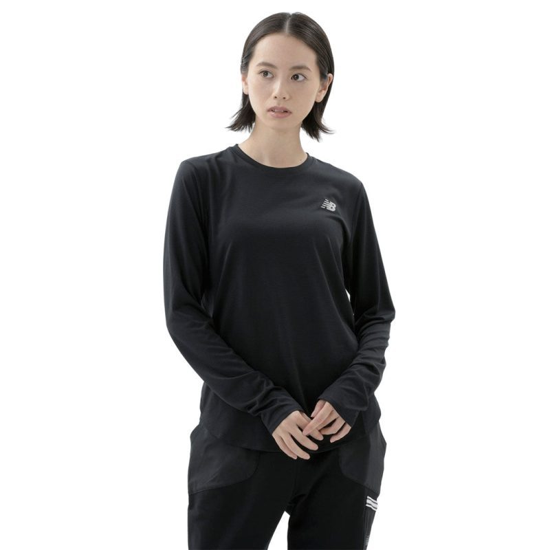 New Balance Women s Accelerate Long Sleeve T Shirt WT11224 BK 02