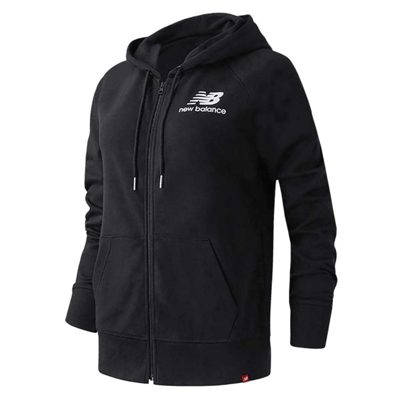 New Balance Women s Essentials Full Zip Hoodie WJ03530 BK 1