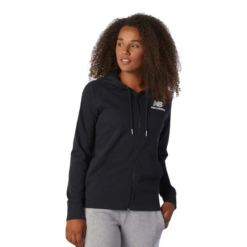 New Balance Women s Essentials Full Zip Hoodie WJ03530 BK 2