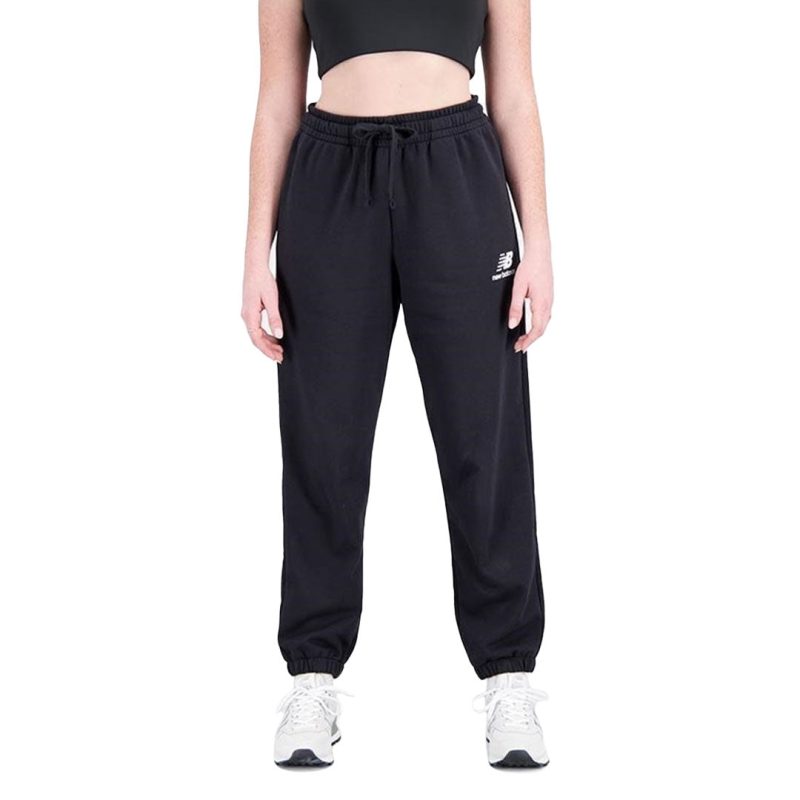 New Balance Women s Essentials Stacked Logo French Terry Pant WP31530 BK 02