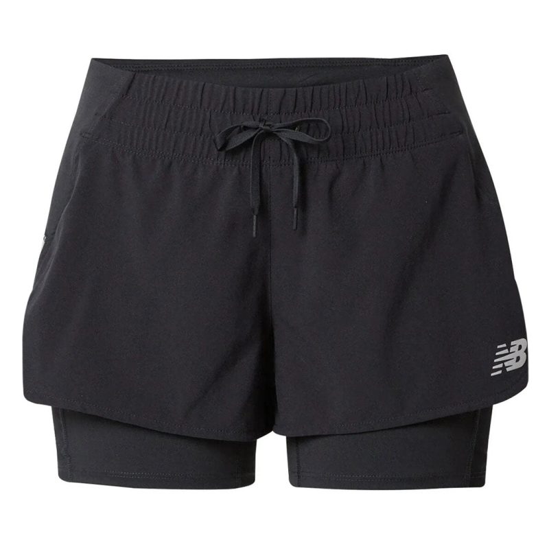 New Balance Women s Impact Run 2 In 1 Shorts WS21270 BK 01