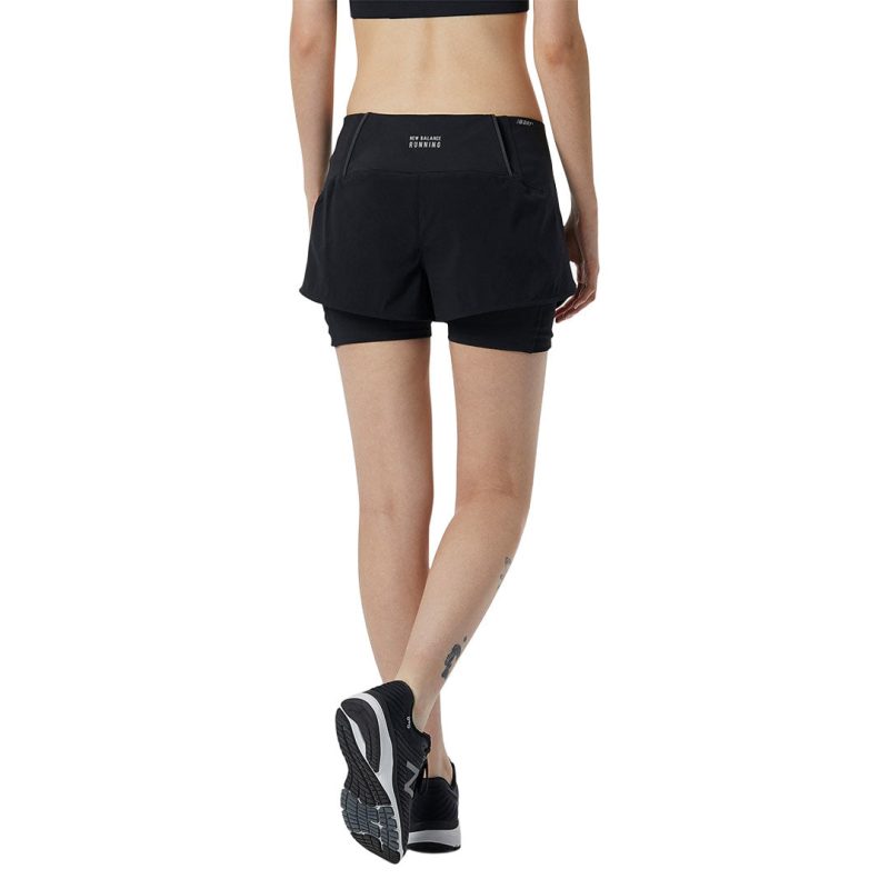 New Balance Women s Impact Run 2 In 1 Shorts WS21270 BK 03