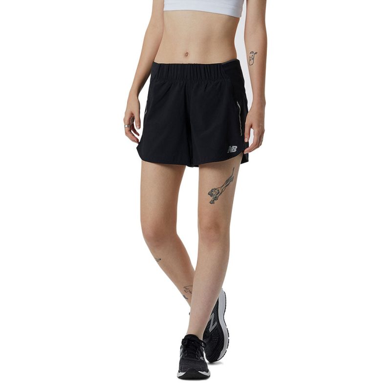 New Balance Women s Impact Run 5 Inch Shorts WS21268 BK 02