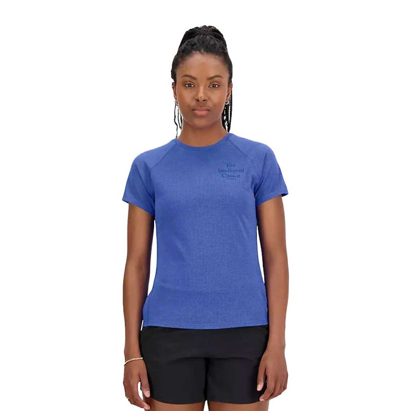 New Balance Women s Printed Impact Run Short Sleeve T Shirt WT21263 MBH 2