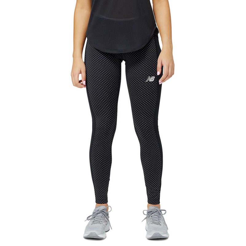 New Balance Women s Reflective Print Accelerate Tights WP23235 BK 02