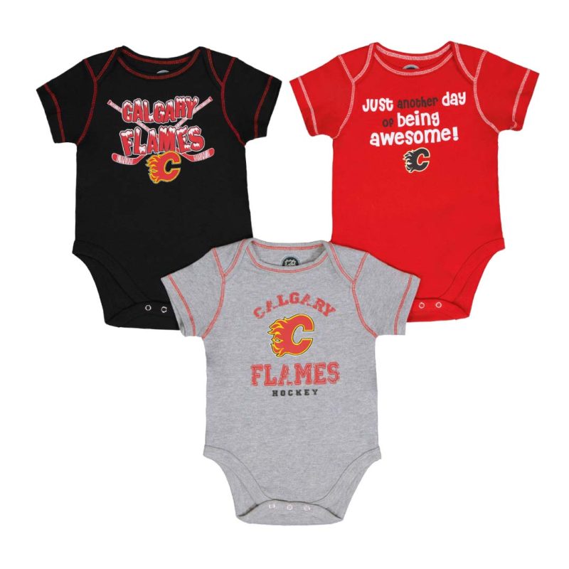 Outerstuff Kids Infant Calgary Flames 3 Pack Onesie HK5N1A2Z9 FLM