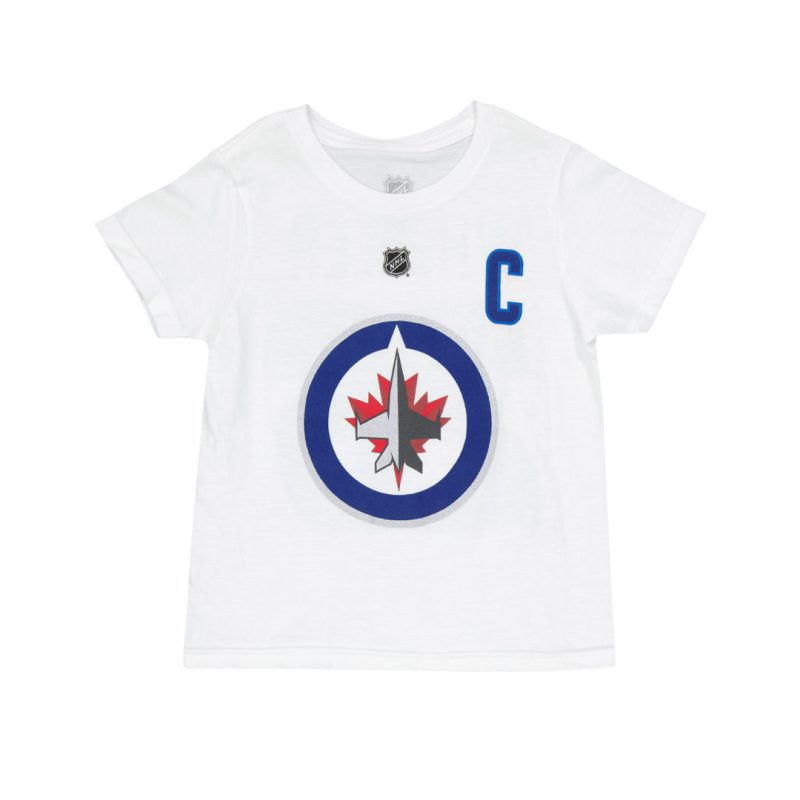 Outerstuff Kids Toddler Winnipeg Jets Blake Wheeler Flat Captain Short Sleeve T Shirt HK5T1HC00H01 WNPBW WHT 01