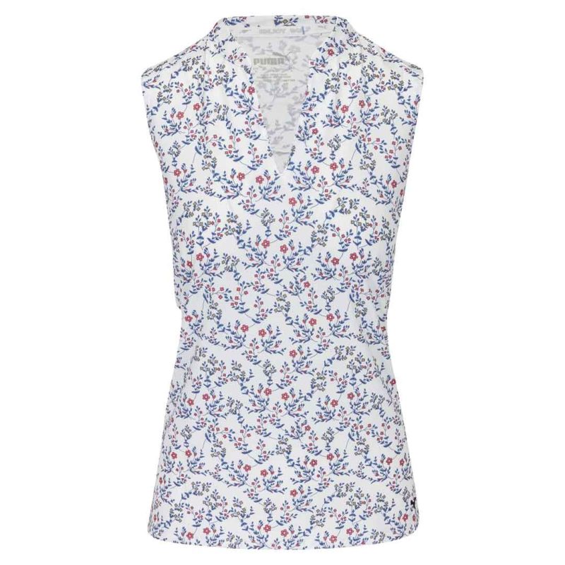 Puma Women s MATTR Micro Floral Sleeveless Polo 539002 01 01