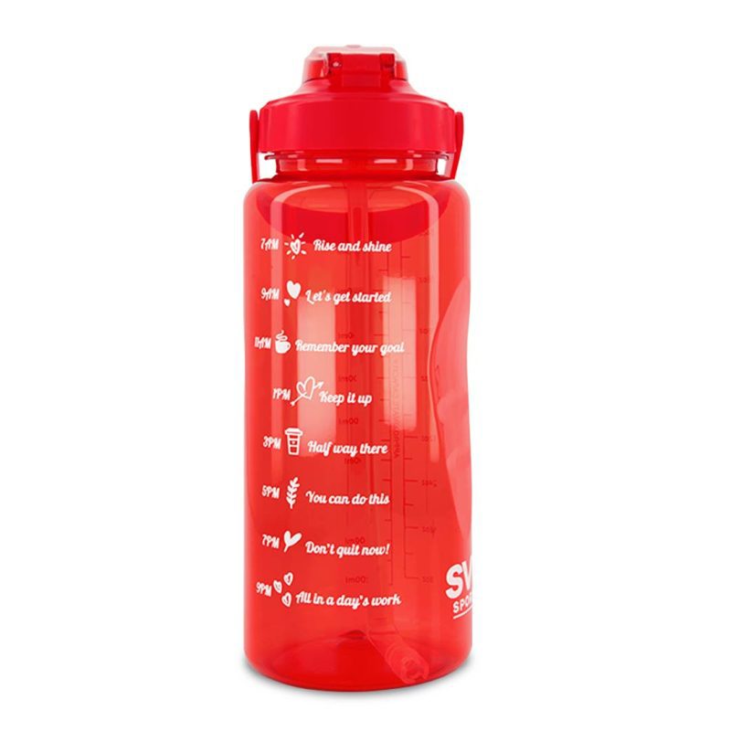 SVP Sports 64oz Hydration Bottle 64OZ REDCLEAR 3