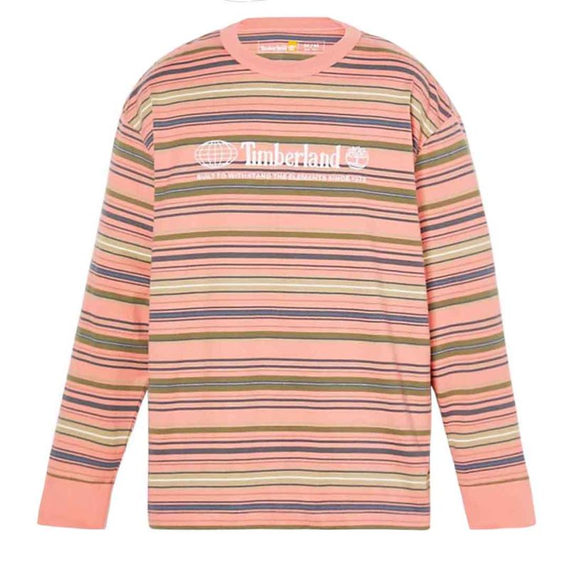 Timberland Men s Heavyweight Striped Long Sleeve T Shirt TB0A68Y1 DH6 1