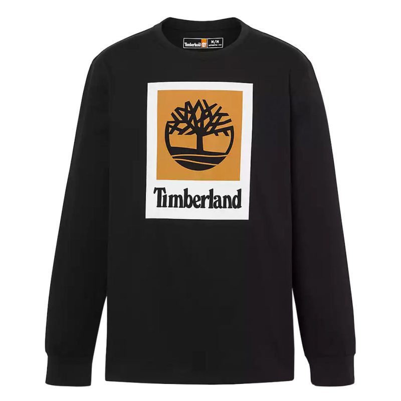 Timberland Men s Stack Logo Long Sleeve T Shirt TB0A5VBB 001 01