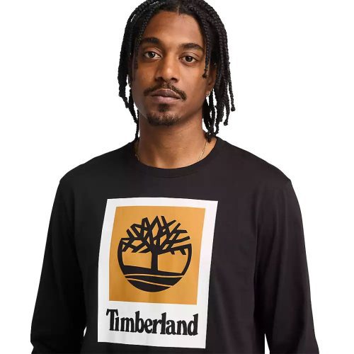 Timberland Men s Stack Logo Long Sleeve T Shirt TB0A5VBB 001 02