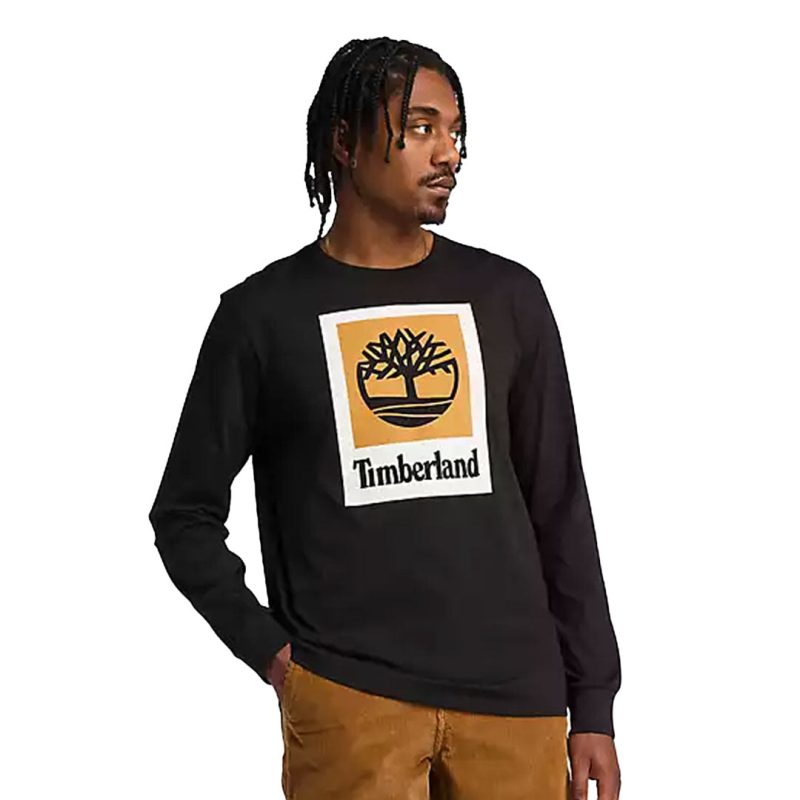 Timberland Men s Stack Logo Long Sleeve T Shirt TB0A5VBB 001 03