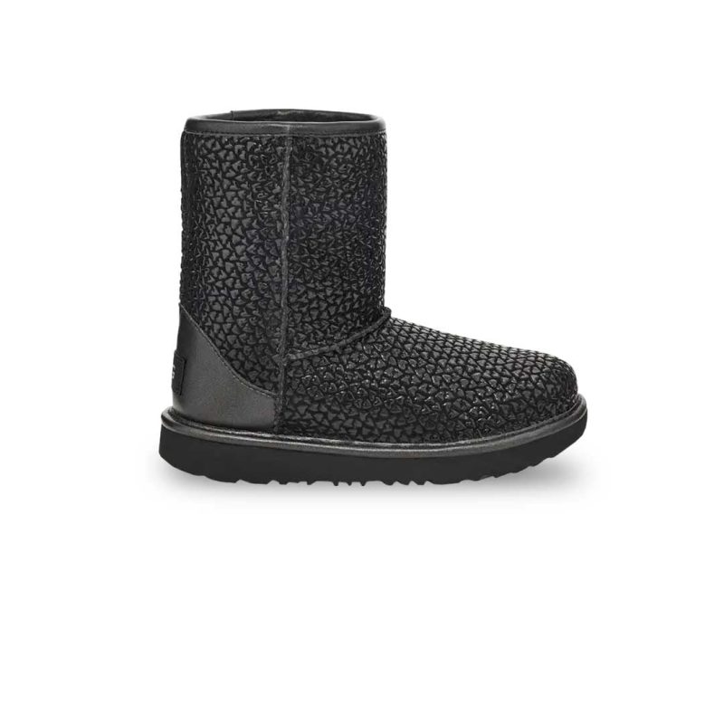 UGG Kids Infant Preschool Classic II Gel Hearts Boots 1143730T BLK 01