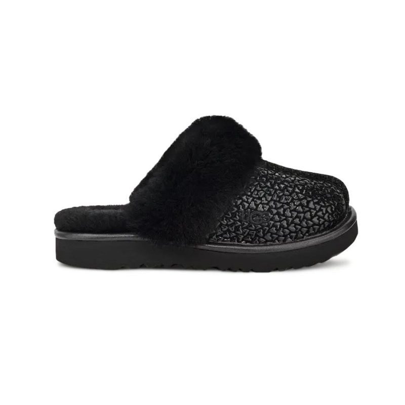 UGG Kids Infant Preschool Cozy II Gel Hearts Slides 1143801K BLK 01