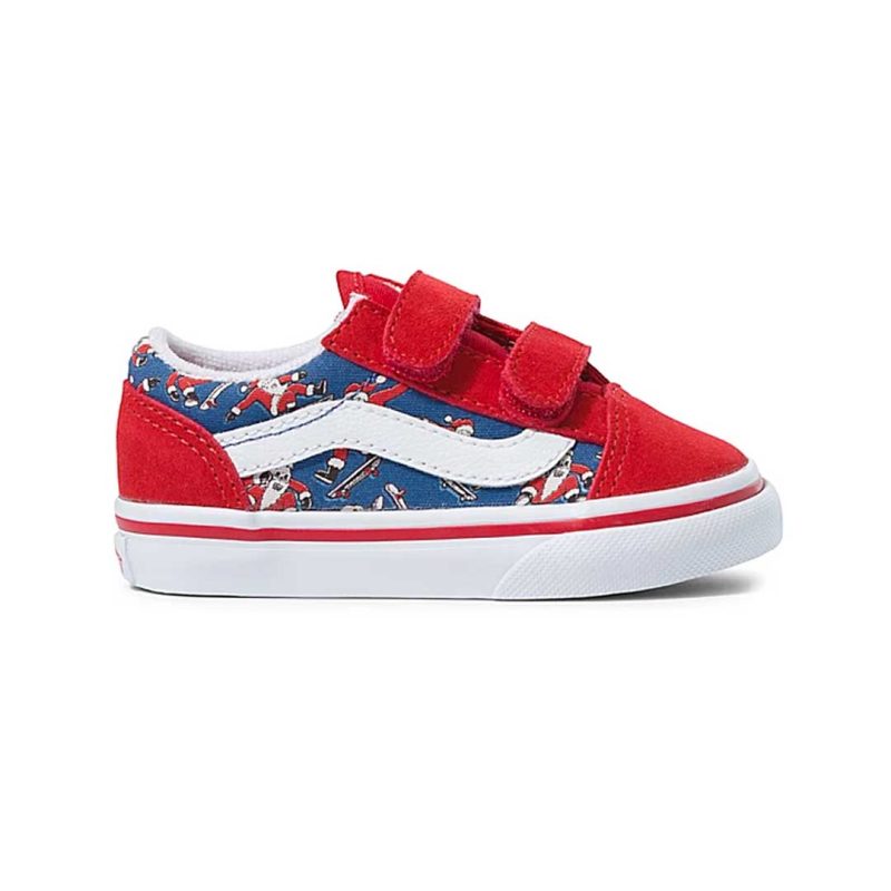 Vans Kids Infant Santa Shreds Old Skool V Shoes 0D3Y8BI 01