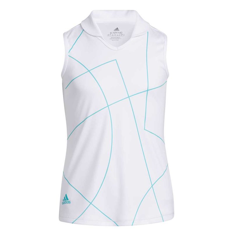 adidas Girls Junior Sleeveless Polo HF3093 01