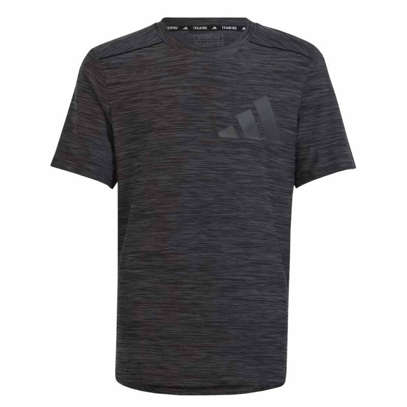 adidas Kids Junior Aeroready Heather Training T Shirt IC5404 01