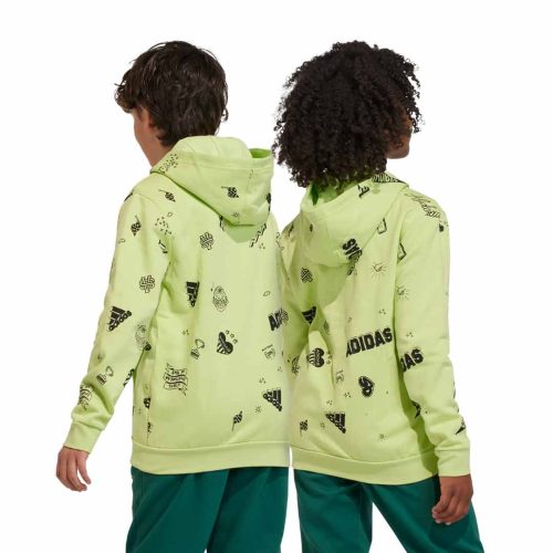 adidas Kids Junior Brand Love Allover Print Full Zip Fleece Hoodie IA1556 03