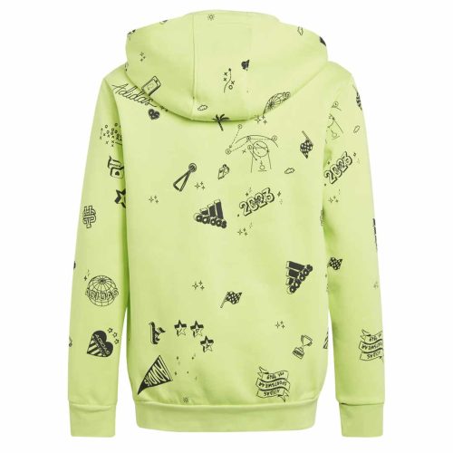 adidas Kids Junior Brand Love Allover Print Full Zip Fleece Hoodie IA1556 04