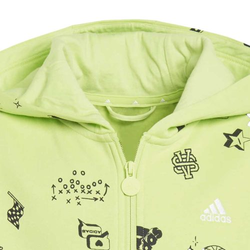 adidas Kids Junior Brand Love Allover Print Full Zip Fleece Hoodie IA1556 05