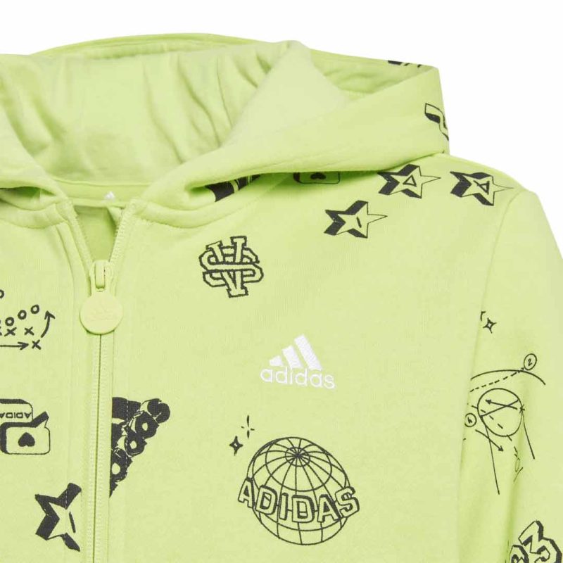 adidas Kids Junior Brand Love Allover Print Full Zip Fleece Hoodie IA1556 06