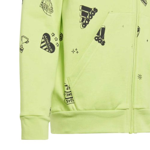 adidas Kids Junior Brand Love Allover Print Full Zip Fleece Hoodie IA1556 08