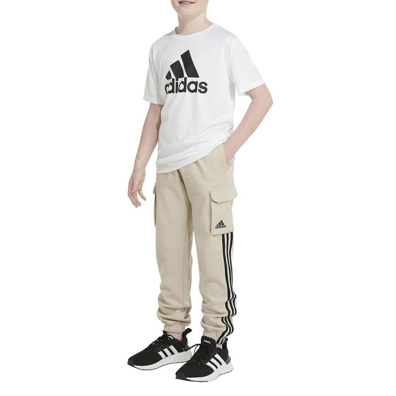 adidas Kids Junior Cargo 3 Stripes Fleece Jogger IQ6150 03