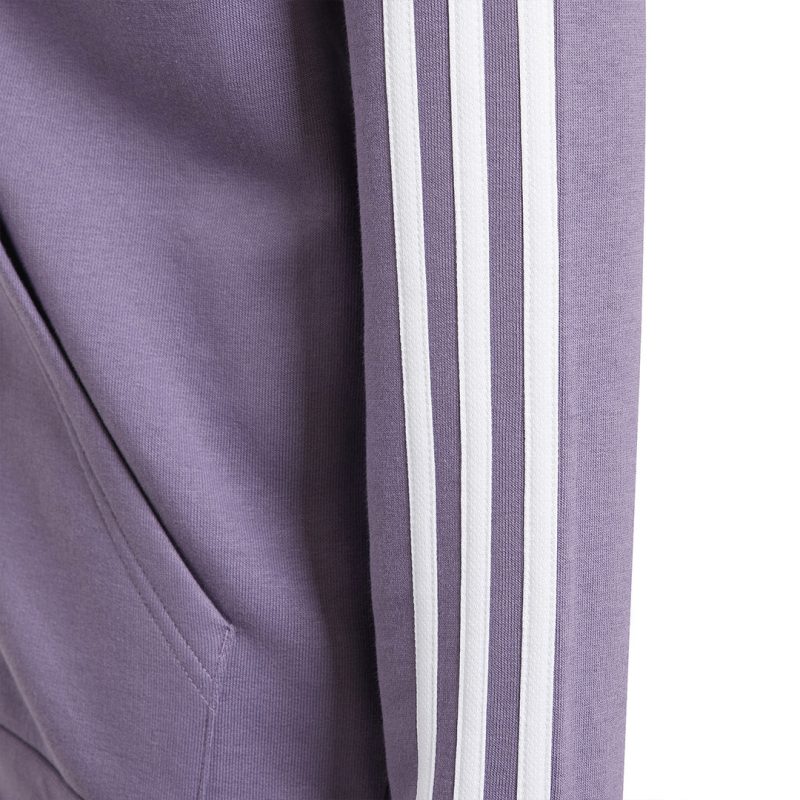 adidas Kids Junior Essentials 3 Stripes Fleece Full Zip Hoodie IJ6293 04