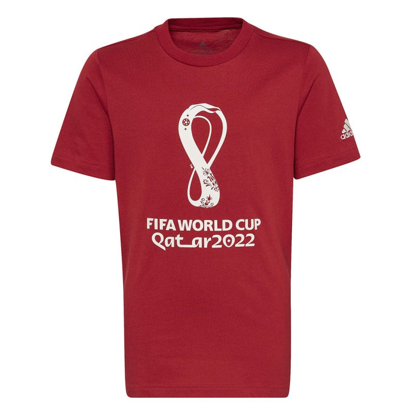 adidas Kids Junior FIFA World Cup 22 Official Emblem T Shirt HD6385 01