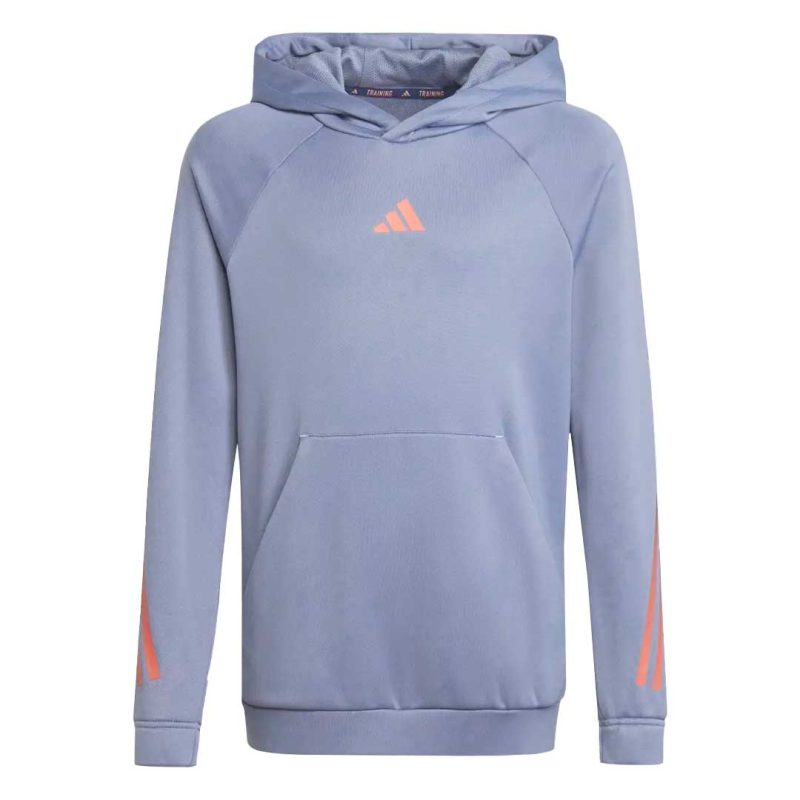 adidas Kids Junior Train Icons Aeroready 3 Stripes Hoodie IA4619 1