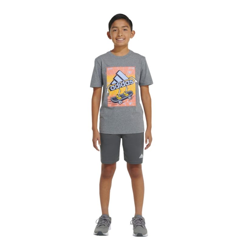 adidas Kids Youth HTR Skater Bos Short Sleeve T Shirt GB8881 02