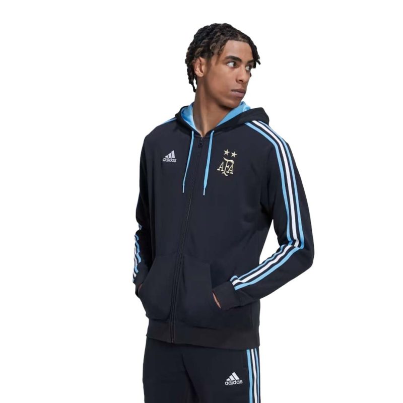 adidas Men s Argentina 3 Stripes Full Zip Hoodie HF3959 02