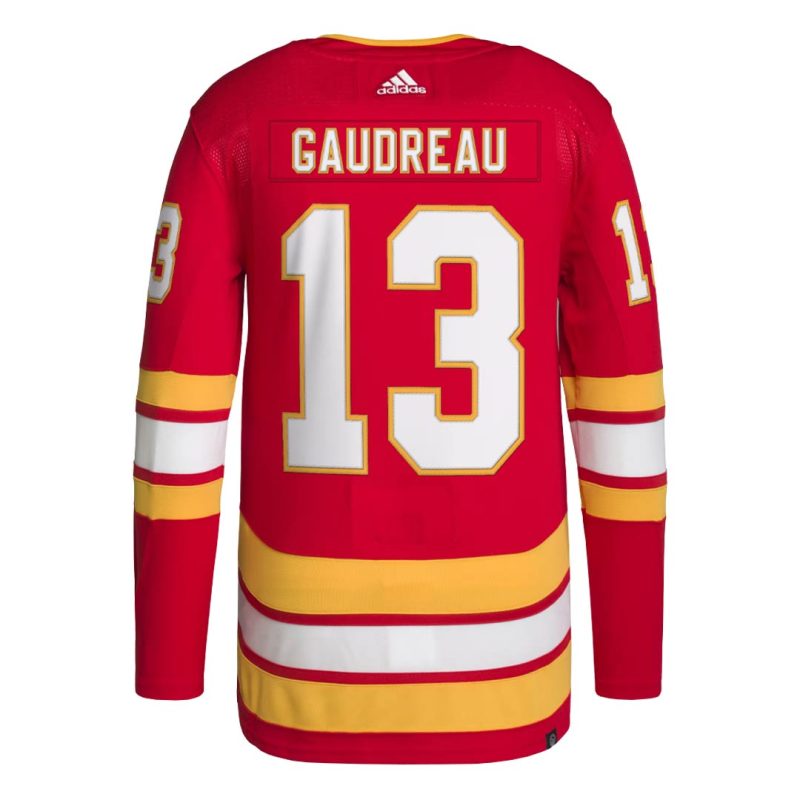 adidas Men s Calgary Flames Authentic Johnny Gaudreau Home Jersey GT5691