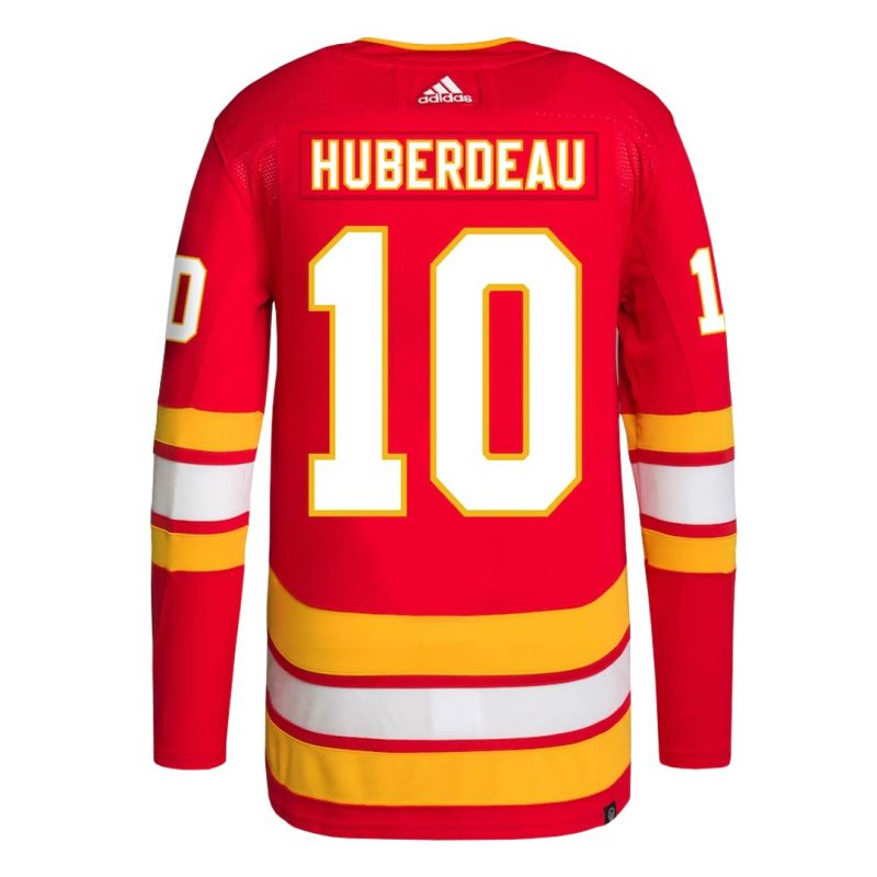 adidas Men s Calgary Flames Authentic Jonathan Huberdeau Home Jersey IN0842